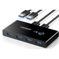 Bộ Chia 4 Cổng USB 3.0 Cho 2 Máy Tính Cao Cấp Chính Hãng Ugreen 30768